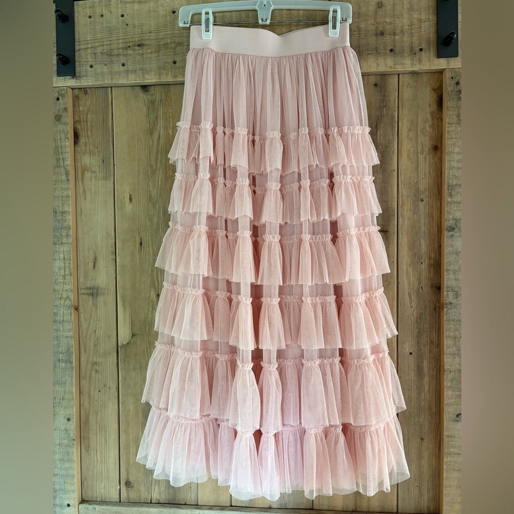 Boden Pink Tiered Maxi Skirt in elasticized tulle